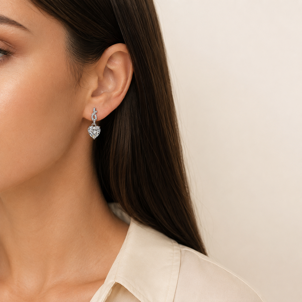 Boucles d'oreilles Cœur Suspendu